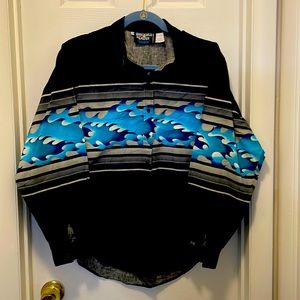 🔥Vintage Blue Flame Button Down 🔥